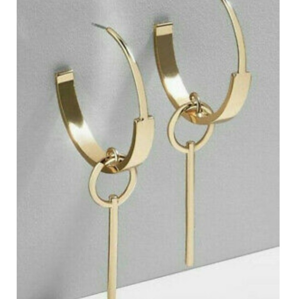 NEW 18k gold plated unique earrings - Picture 2 of 3